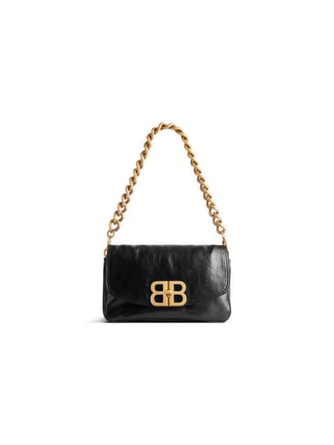 BALENCIAGA Women's Bb Soft Small Flap Bag  in Black