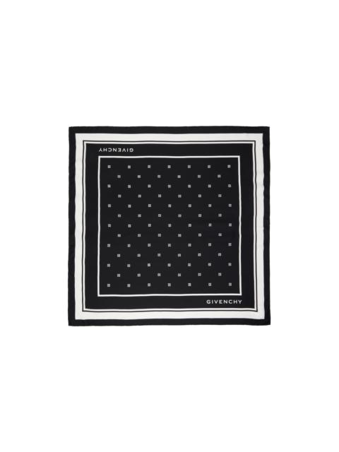 Givenchy Black & White Plumetis Print Square Scarf