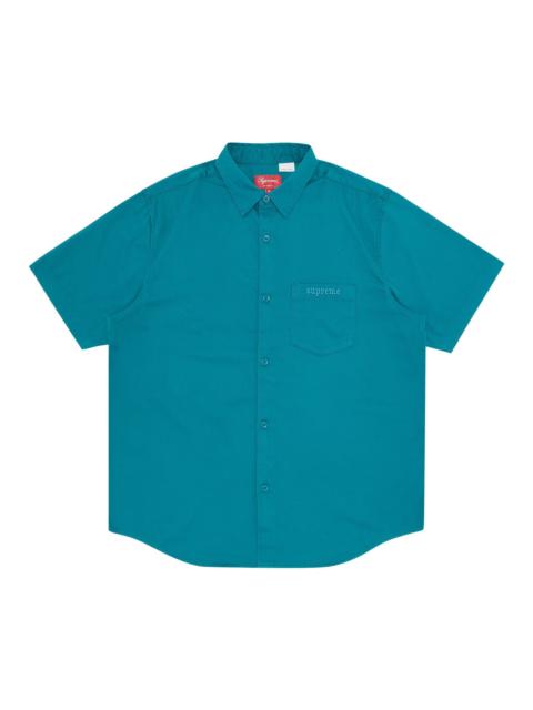 Supreme Supreme Croc Patch Short-Sleeve Work Shirt 'Teal'