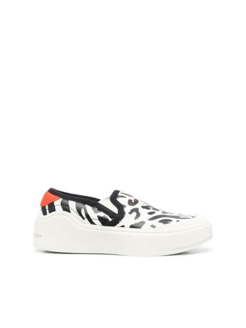 adidas leopard-print slip-on sneakers
