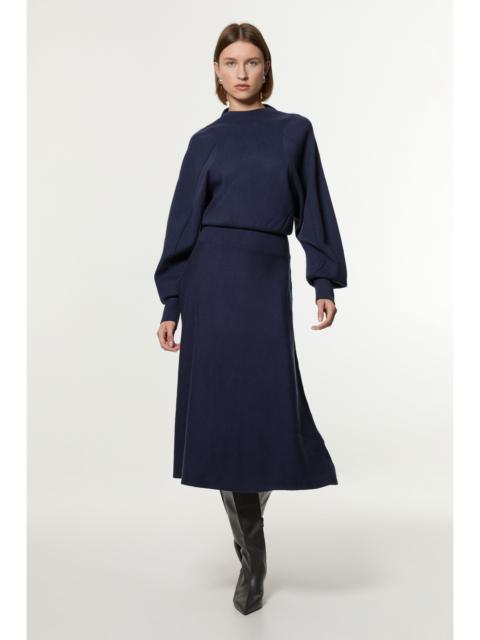 KAREN MILLEN Tall Wool Look Rounded Sleeve Knit Midi Dress