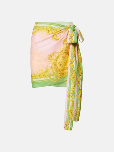 VERSACE Cotton and silk voile beach cover-up