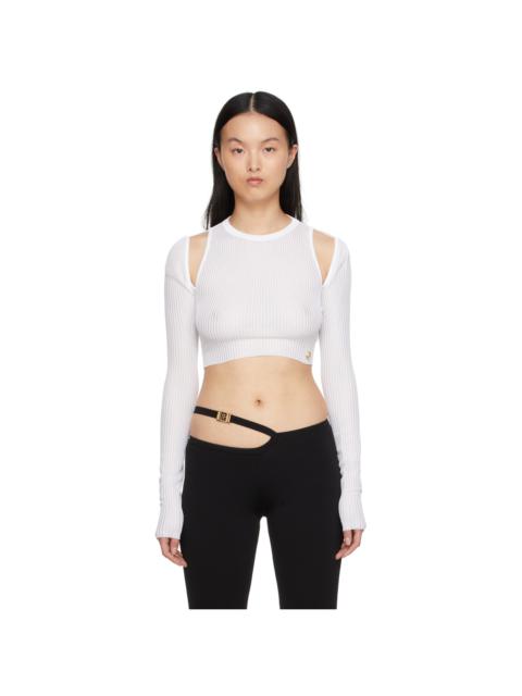 Balmain White Viscose Sweater