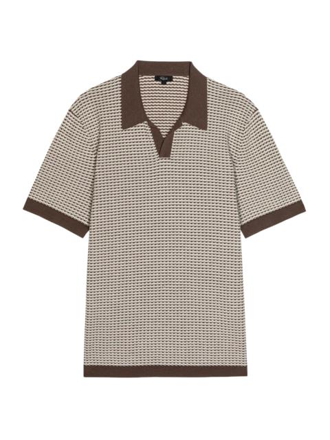 Rails Men's Hayden Geometric Cotton-Silk Polo Shirt - Olive Oat Ripple