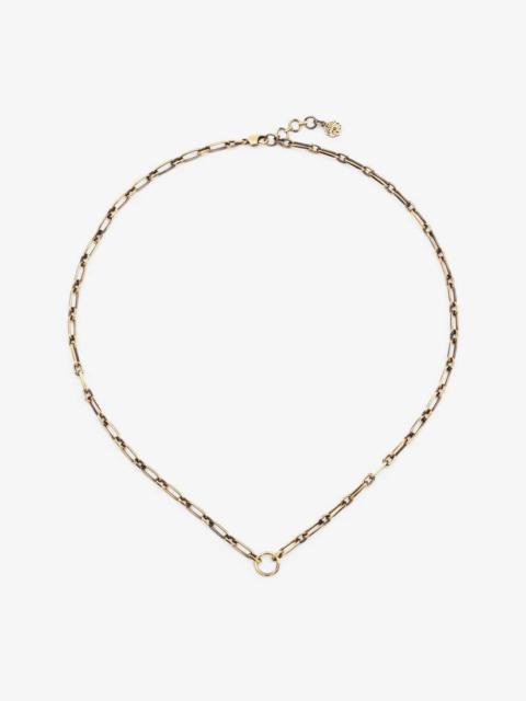 Alexander McQueen Charm Necklace in Antique Gold