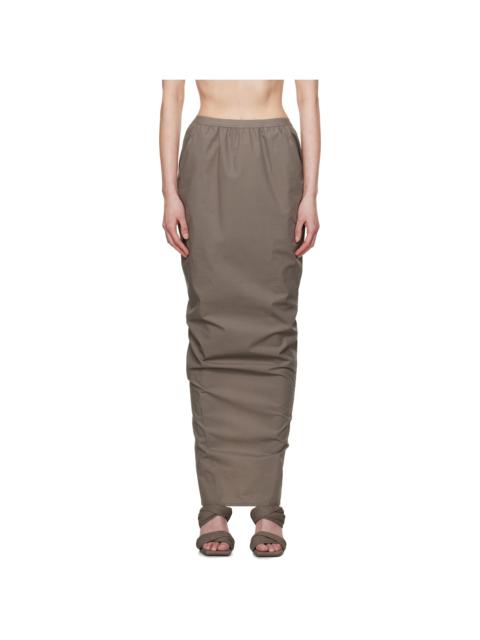 Rick Owens Gray Hollwood Soft Pillar Maxi Skirt