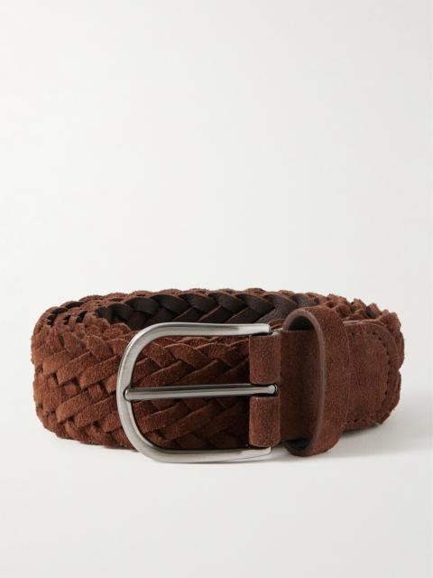 Anderson's 3.5cm Woven Suede Belt