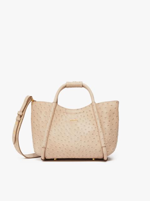 Max Mara Extra-small ostrich-print leather Marine Bag