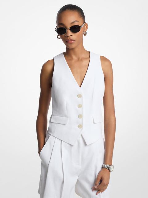 MICHAEL KORS Linen and Cotton Twill Vest