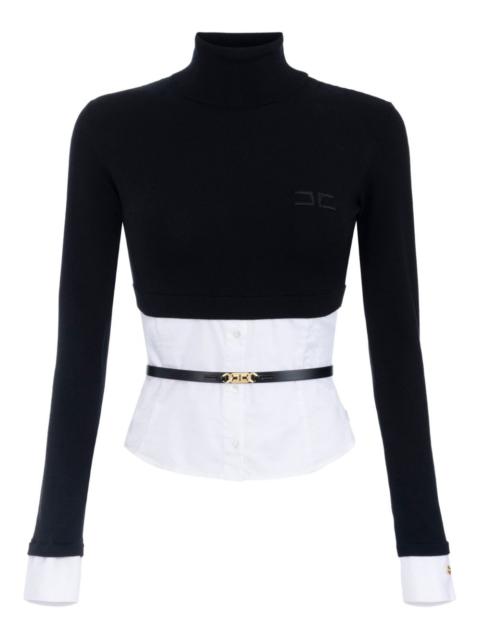 ELISABETTA FRANCHI poplin-insert turtleneck top