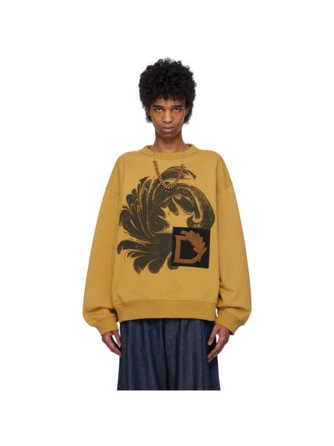 Dries Van Noten Yellow Appliqué Sweatshirt
