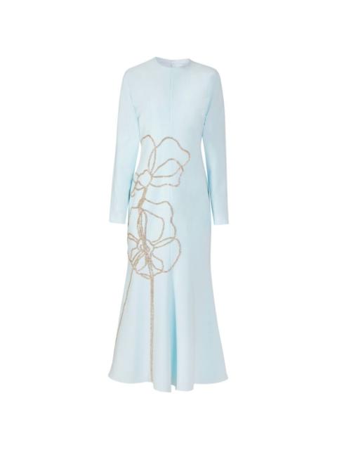 COSTARELLOS Avenna embroidered midi dress