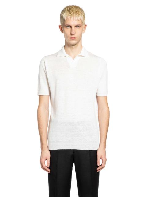 LARDINI Cotton Linen Knit Polo