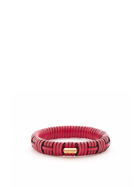 Woven bangle in brass and classic calfskin