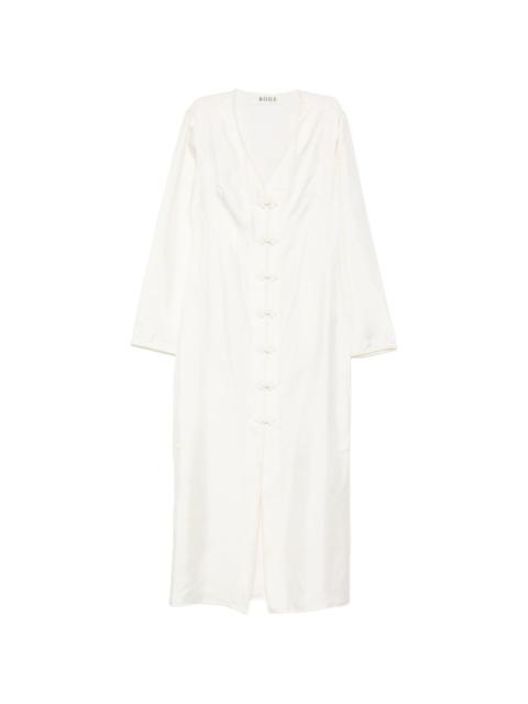 RÓHE button V-neck midi dress