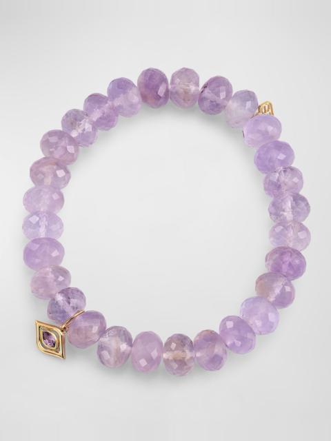 SYDNEY EVAN Marquise Floating Evil Eye Amethyst Beaded Bracelet