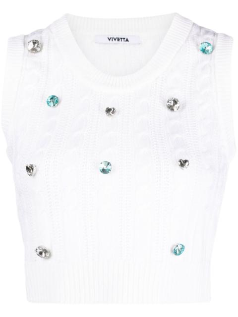 VIVETTA gemstone-detail cable-knit vest