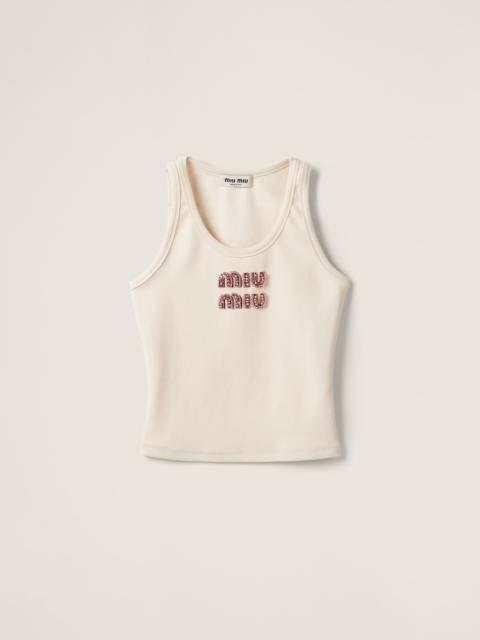 Miu Miu Ribbed jersey top