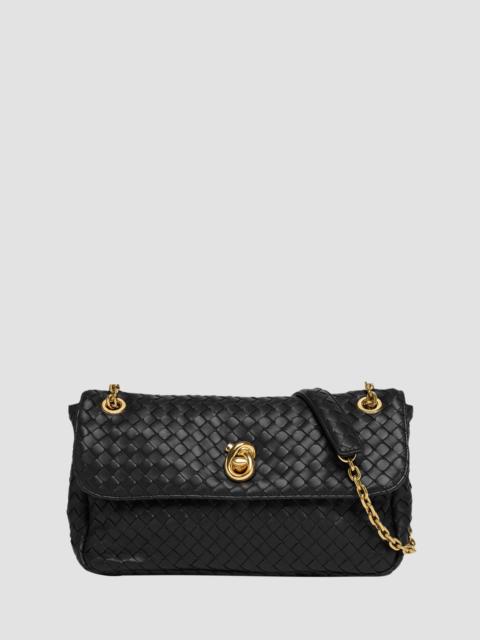 Bottega Veneta Women's Madison Intrecciato Leather Shoulder Bag - Black Brass
