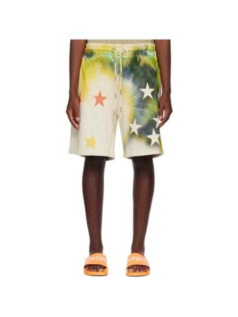 Palm Angels Off-White Sprayed Stars Shorts
