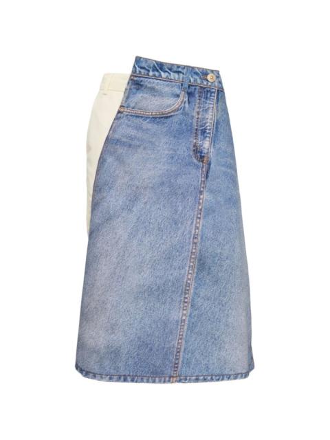 pushBUTTON panelled midi skirt