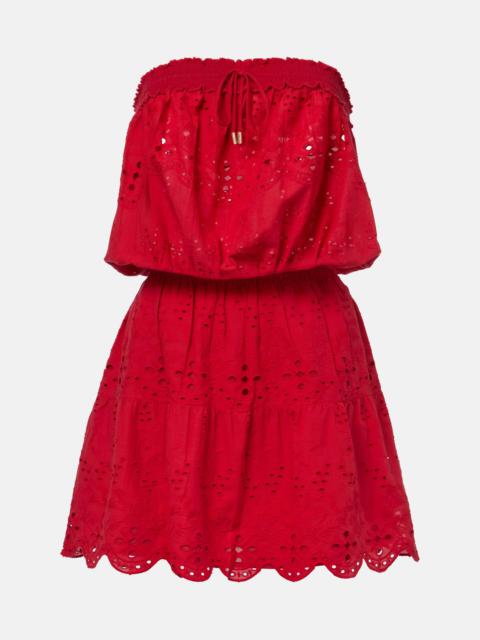MELISSA ODABASH Collette embroidered cotton minidress