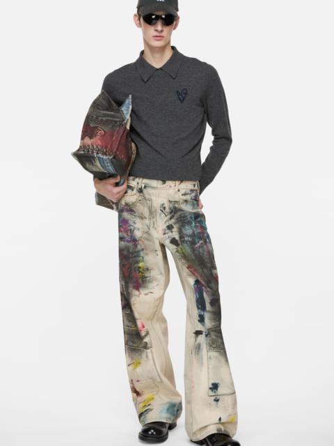 Acne Studios Yak wool polo sweater - Dark Grey Melange