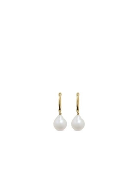 MONICA VINADER 14K yellow gold small baroque pearl huggie earrings