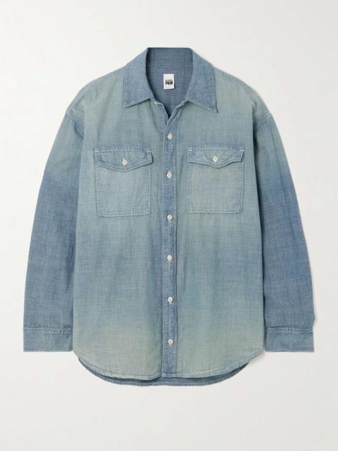 RE/DONE + NET SUSTAIN + Pamela Anderson oversized organic cotton-chambray shirt