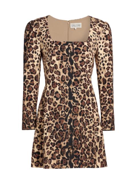 SALONI Women's Shree Leopard Print Minidress - Cheetah Gradient Plmt