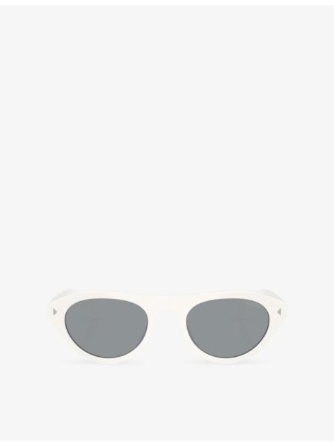 Prada PR B15S Oval-Frame Acetate Sunglasses