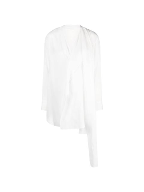 asymmetric long-sleeve blouse