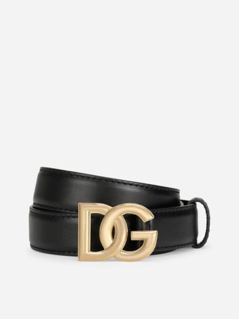 Calfskin belt with DG logo