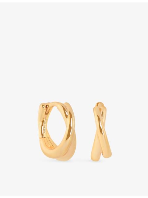 ASTRID & MIYU Illusion Twist 18ct Yellow Gold-Plated Sterling-Silver Huggies