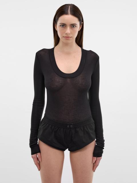 entire studios Black Tencel-Wool Jersey Bodysuit