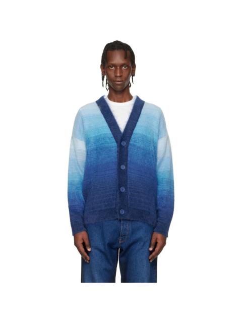 Off-White Navy Mohair Arrow Gradient Knit Cardigan