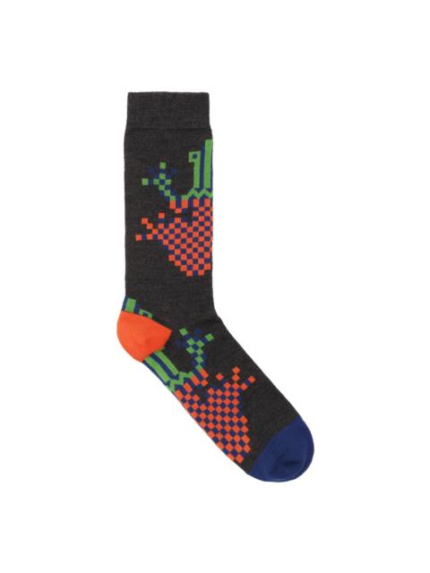 HENRIK VIBSKOV CROSS STITCH SOCK - PIXELATED BLACK FROG