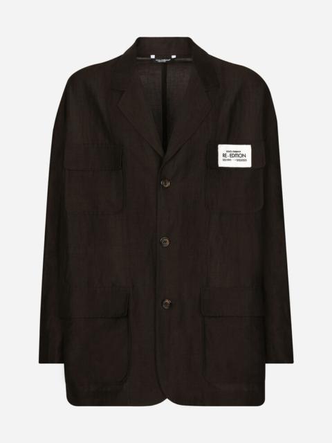 Dolce & Gabbana Oversize single-breasted linen and viscose jacket