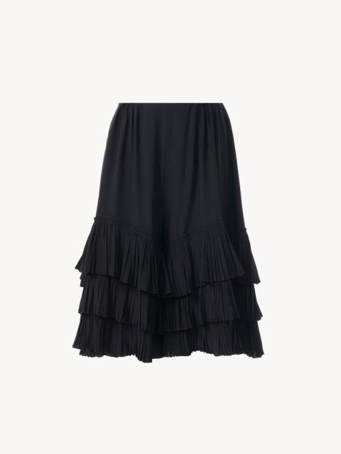 Chloé RUFFLED TIERED SHORTS IN CRÊPE DE CHINE