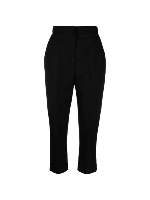 wool cropped trousers