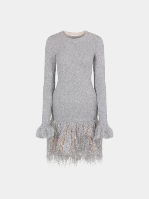 rabanne FRINGE DRESS WITH A METALLIC EFFECT PAINT