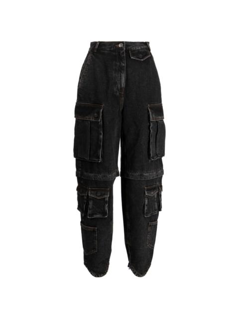 pushBUTTON cargo wide-leg jeans