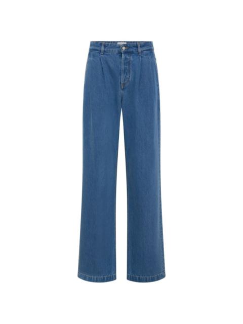 Marine Serre pleated loose-fit jeans