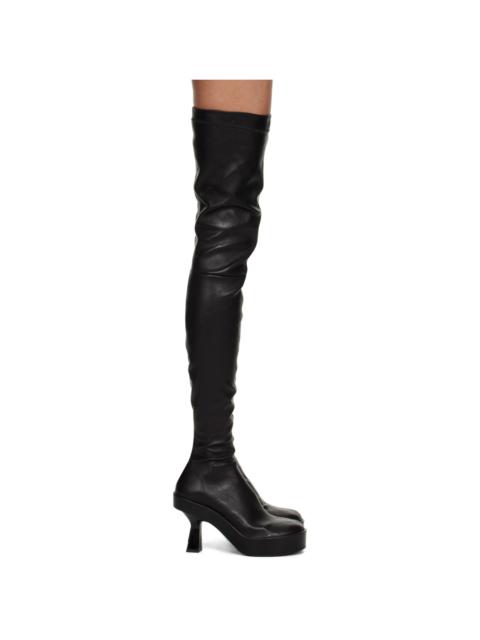 VERSACE Black Leather Over-The-Knee Boots