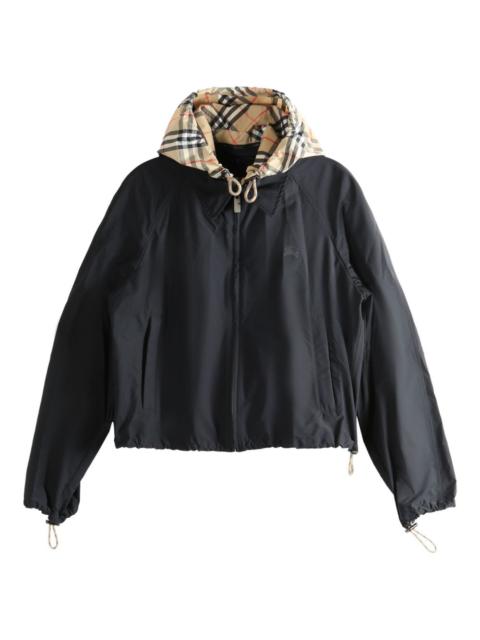 Burberry check-hood cropped jacket
