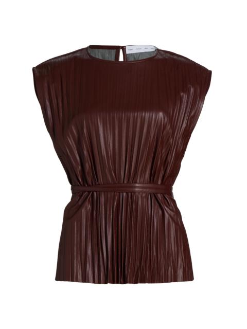 Proenza Schouler Women's Lyra Pleated Faux Leather Top - Oxblood
