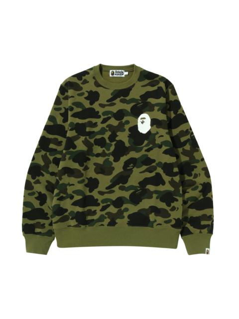 A BATHING APE® BAPE 1st Camo Ape Head Crewneck 'Green'