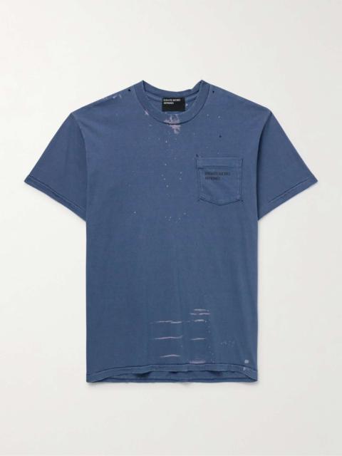 Enfants Riches Déprimés Distressed Bleached Logo-Print Cotton-Jersey T-Shirt