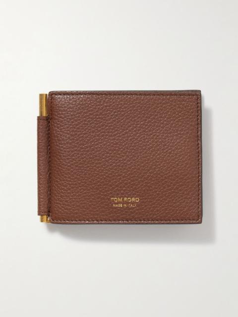 TOM FORD Full-Grain Leather Billfold Wallet with Money Clip Brown