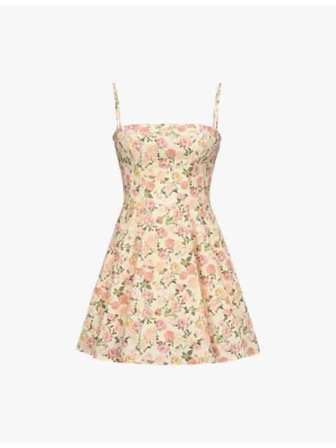 House of CB Dolly Square-Neck Stretch-Cotton Midi Dress